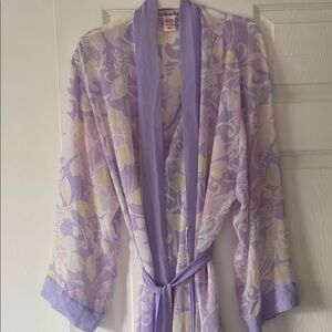 La Vie En Rose Lavender Robe With Slip